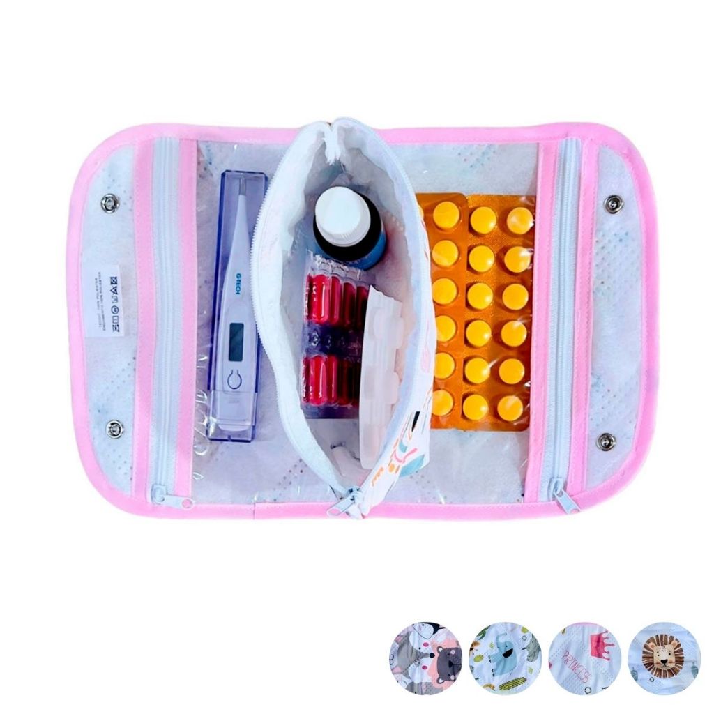 Porta Remédios Portátil Farmacinha Necessaire Para Bebê Menino Menina Acessórios Para Creche 02 Pcs