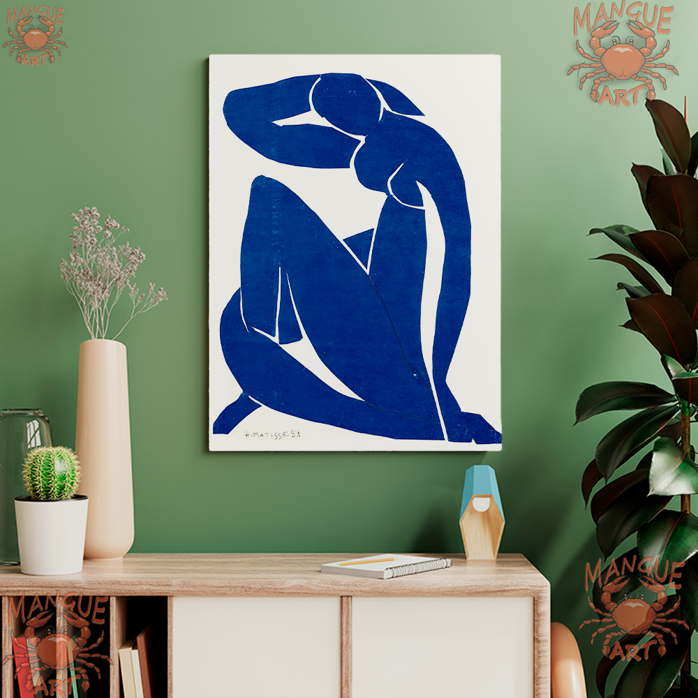 Quadro decorativo. Blue Nude II Henri Matisse. impressão tela acetinada. Pronto para pendurar.
