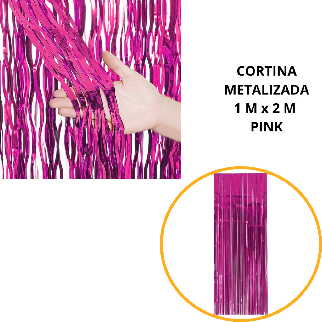 KIT 1~5 Cortina Metalizado para Festa 1mx2m painel decoração fita metalizada pink 30%OFF em Oferta na Shopee