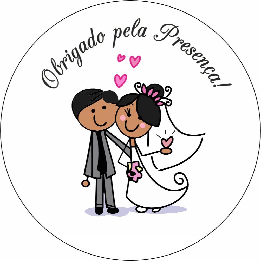 Adesivo em Vinil de Agradecimento Casamento Noivos - 4x4 em Oferta na Shopee