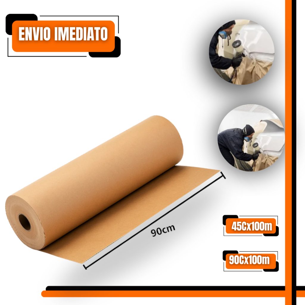 Papel de Mascaramento Rolo 90x 50m 45x50m Pintura Automotiva Funilaria Artesanato em Oferta na Shopee