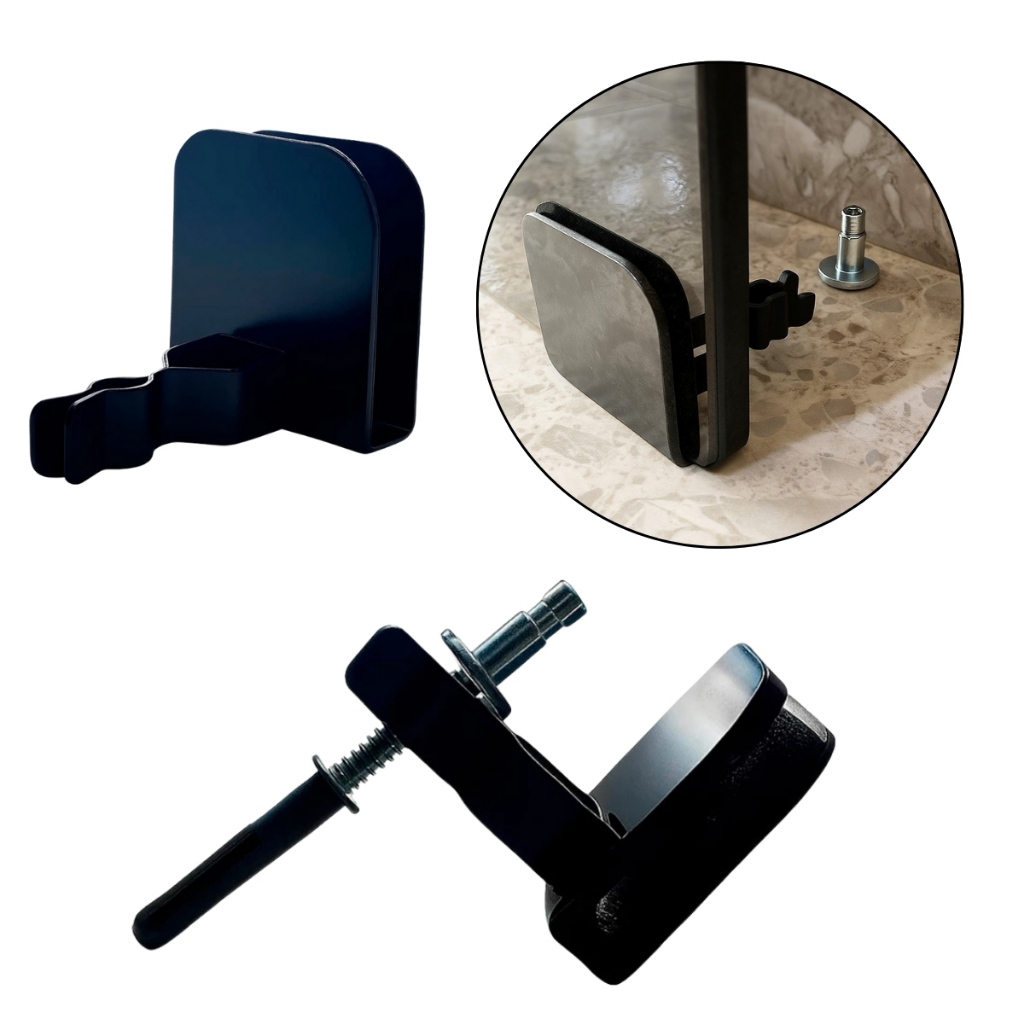 Prendedor Trava Porta De Vidro Fixador De Pressão Preto em Oferta na Shopee