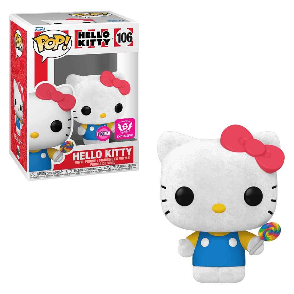 FUNKO POP HELLO KITTY HELLO KITTY W/LOLLIPOP FLOCKED *EX* 106 NOVO ORIGINAL em Oferta na Shopee