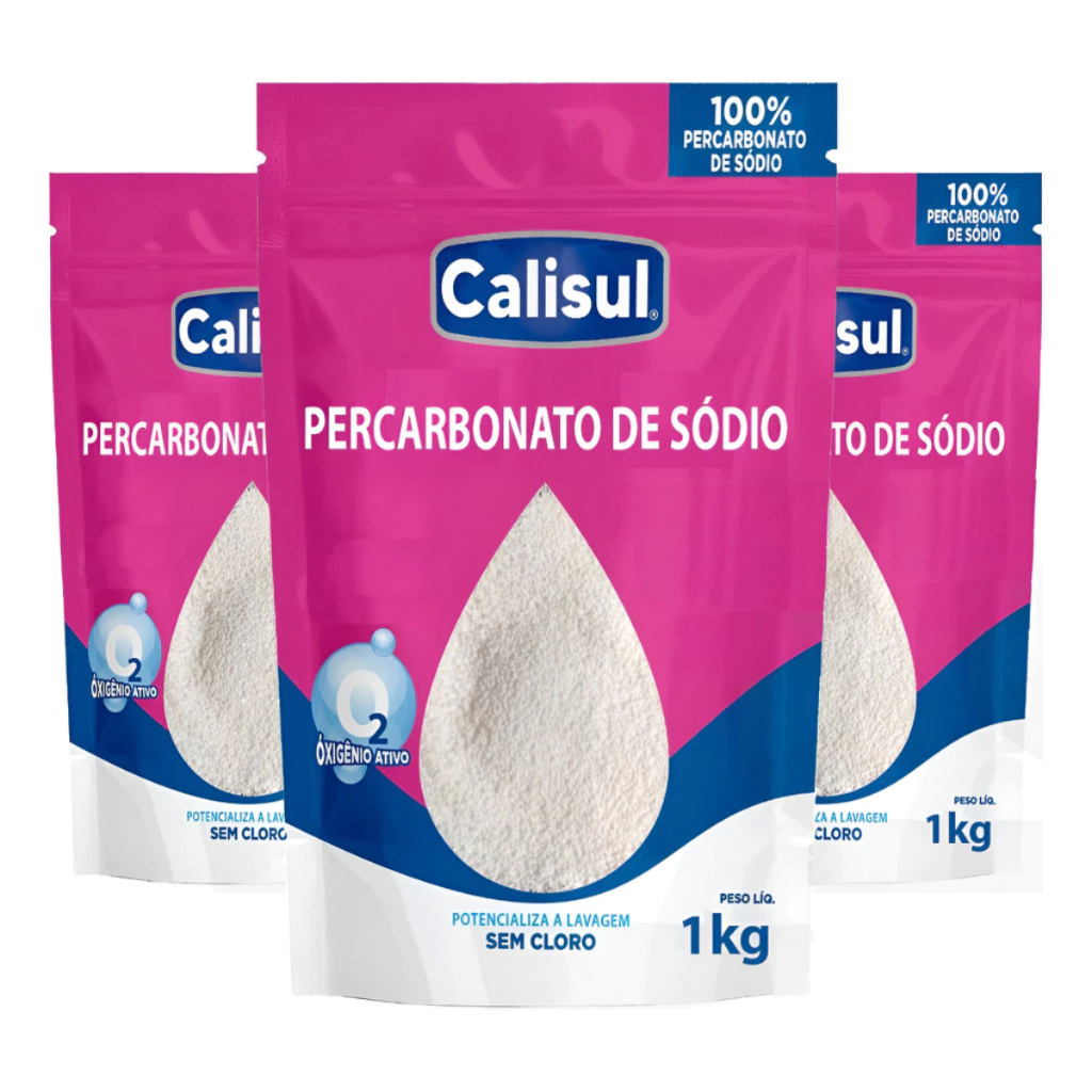 Alvejante Percarbonato de Sódio 100% Puro Tira Mancha Roupa Branca e Colorida Calisul