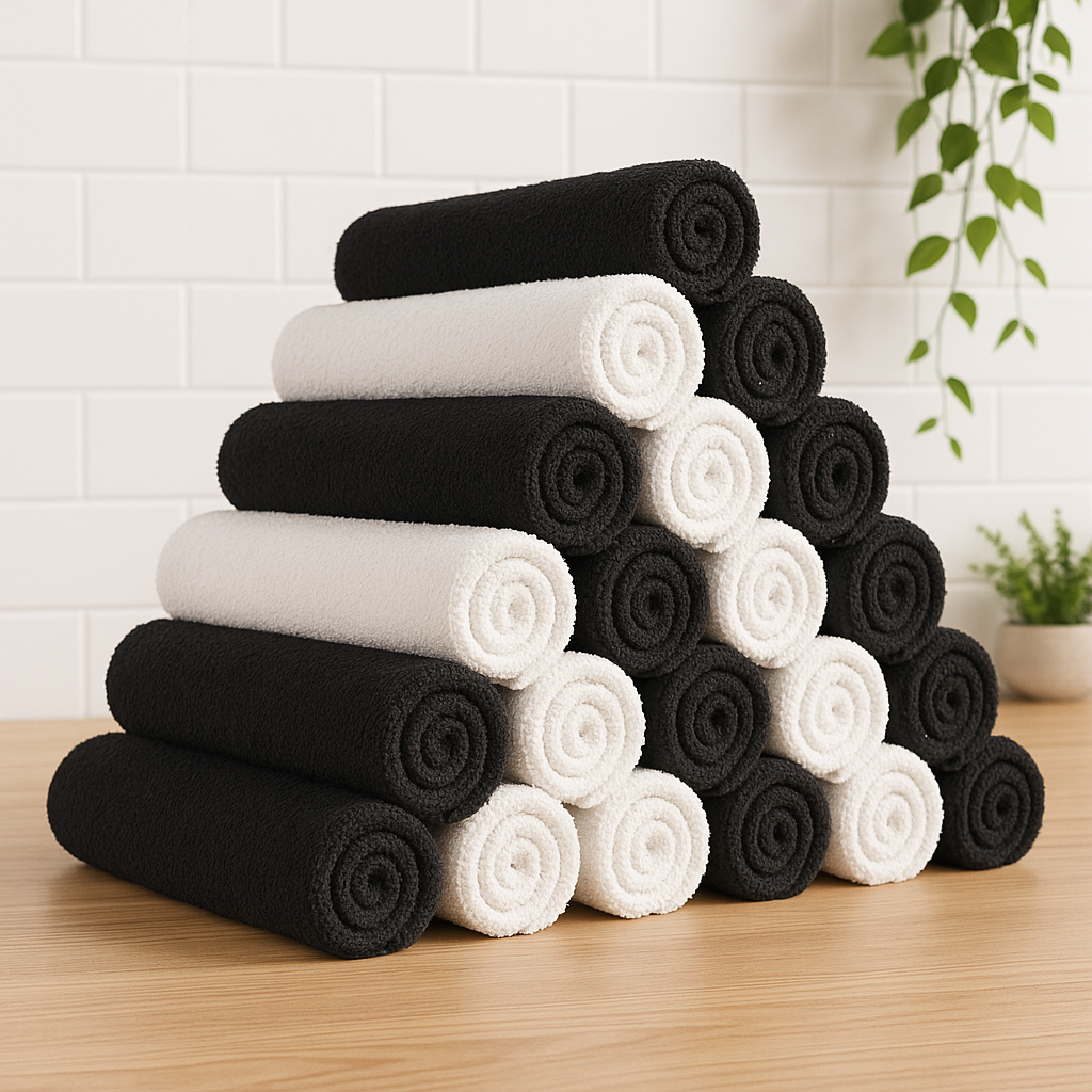 Kit 5pçs Toalha para Salão de Beleza 45x62cm 100% Algodão Coleção Clean