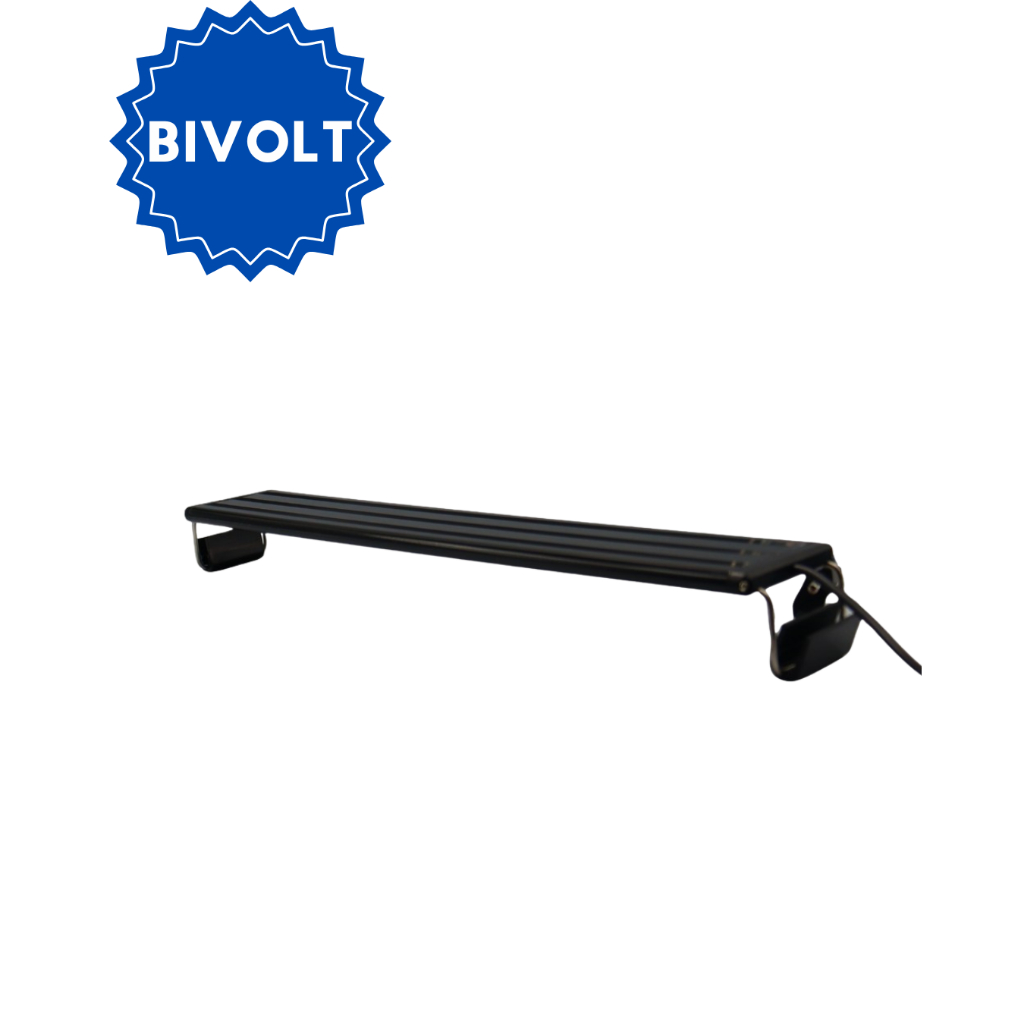 SKRw LUMINARIA LED BLACK SLIM 40 a 45CM 15W FULL  BV em Oferta na Shopee