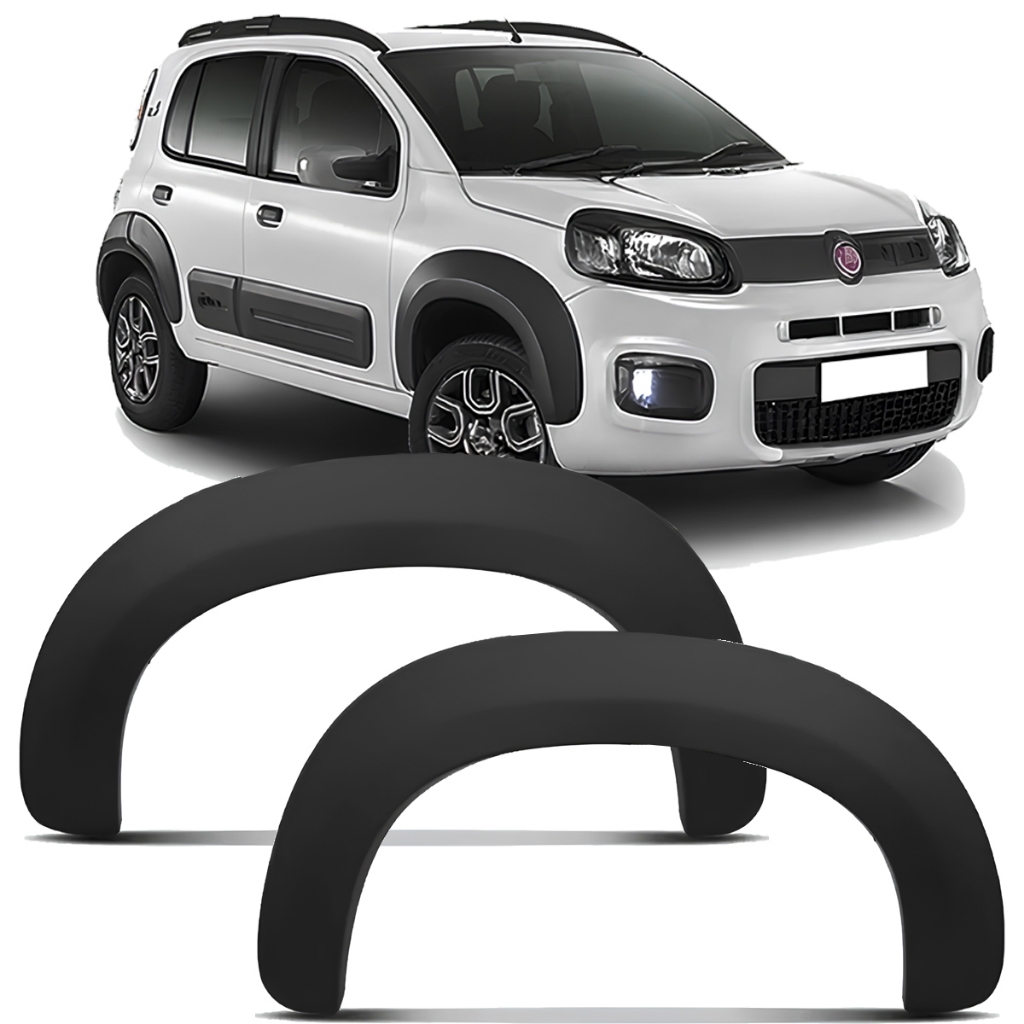 Par Moldura Paralama Dianteiro Preto Novo Uno Way 2011 2012 2013 2014 2015 2016 2017 2018