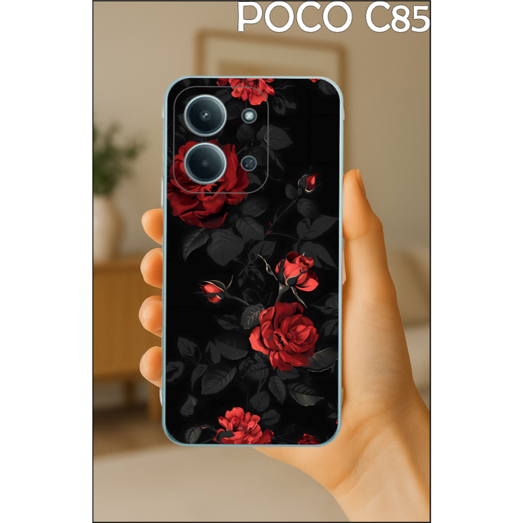 Capa Xiaomi POCO C85 Capa Tpu Desenhos Variados Capinha Case ROSAS em Oferta na Shopee