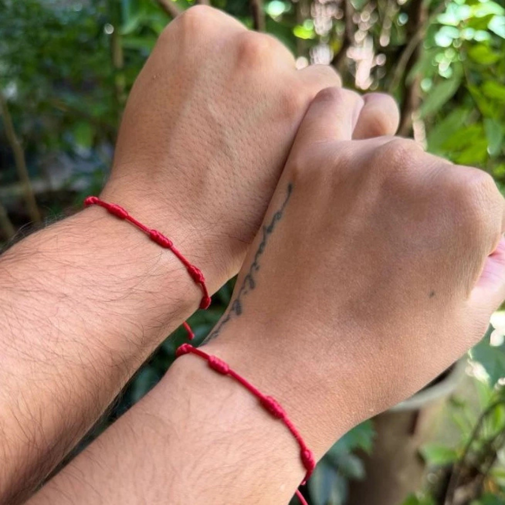 Kit Pulseira Vermelha 7 Nós Adulto de Seda, Combinação 2 Unidades em Oferta na Shopee