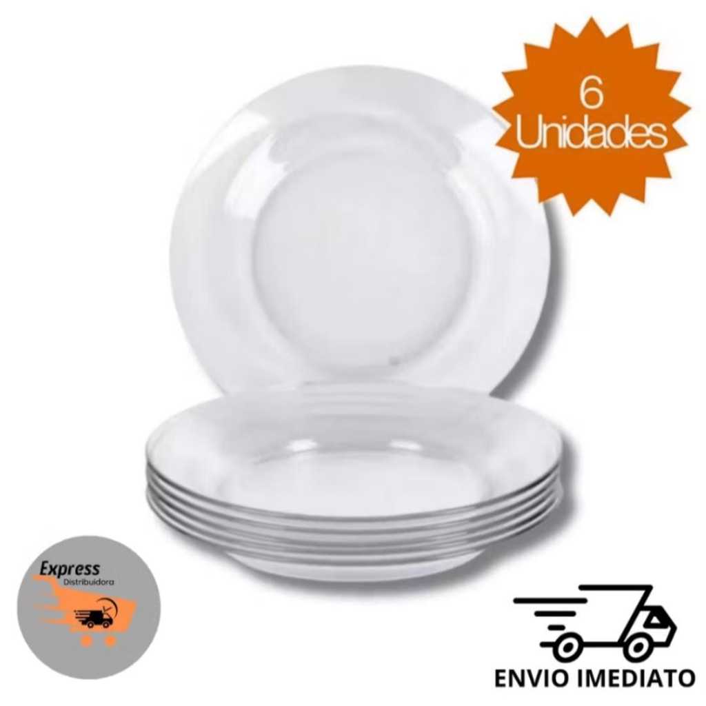 Jogo 12 Pratos Fundo Vidro Transparente Cozinha Resistente em Oferta na Shopee