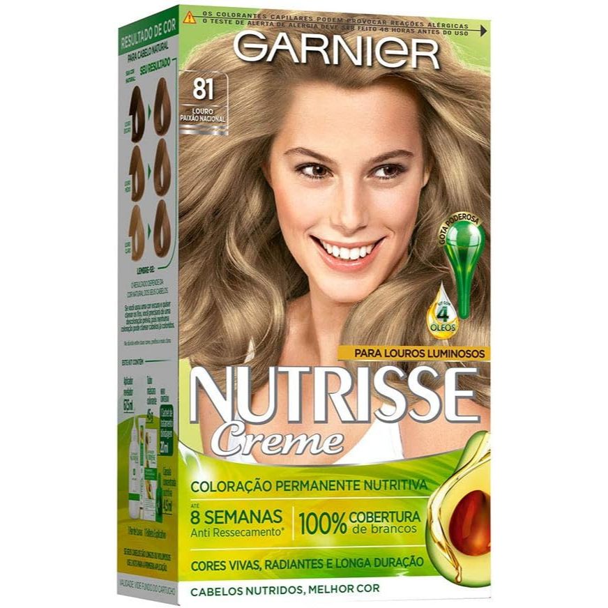 Tinta De Cabelo Nutrisse Creme 81 Louro Paixão Nacional em Oferta na Shopee