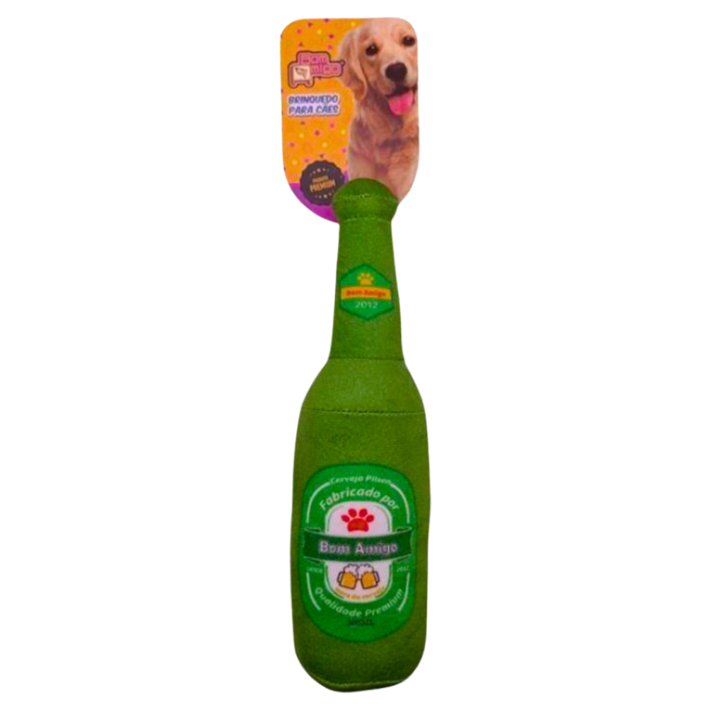 BRINQUEDO DE PELÚCIA GARRAFA BEER CERVEJA PARA CACHORRO CÃES em Oferta na Shopee