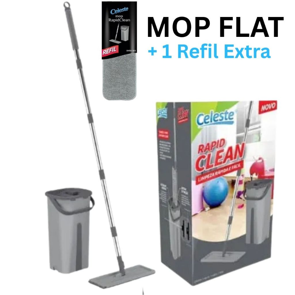 MOP FLAT VERTICAL MULTIUSO DA CELESTE - COM REFIL EXTRA