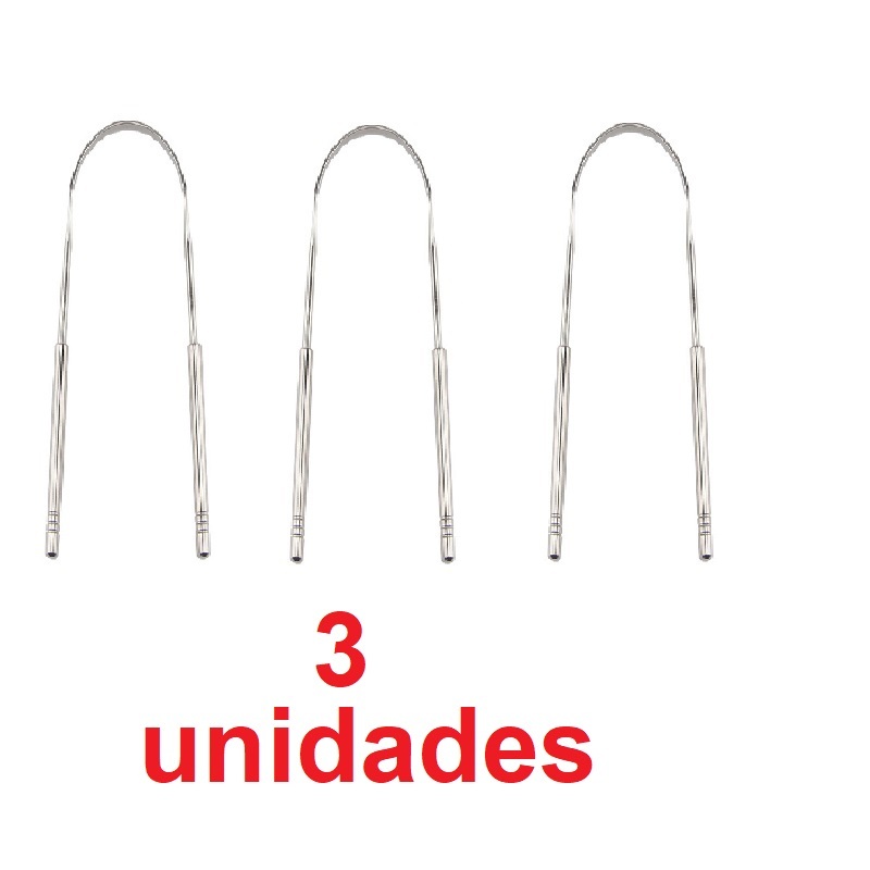 Limpador Raspador De Língua Em Aço Inox Para Higiene Bucal 1/2/3/5 unidades