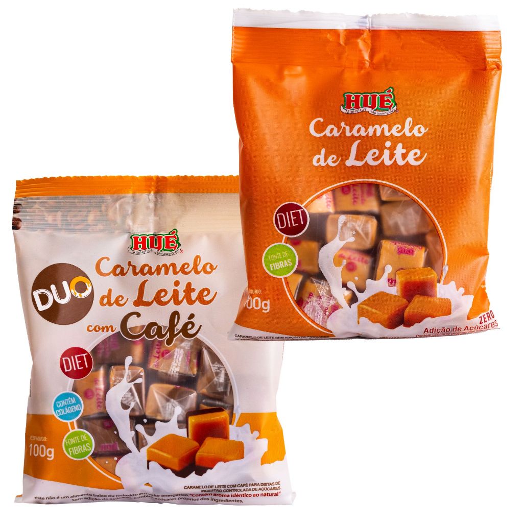 Caramelo De Leite Diet Hué Kit Leite E Café 2 Und 100g