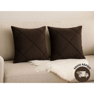 Kit 2 Almofadas Cheias Drapeadas em Suede 45x45cm em Oferta na Shopee