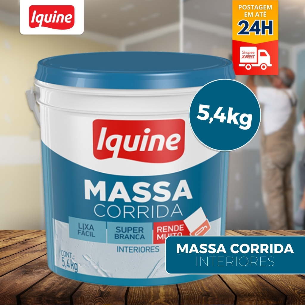 Massa Corrida Profissional Rende Muito Branca 5,4Kg Iquine | Áreas Internas