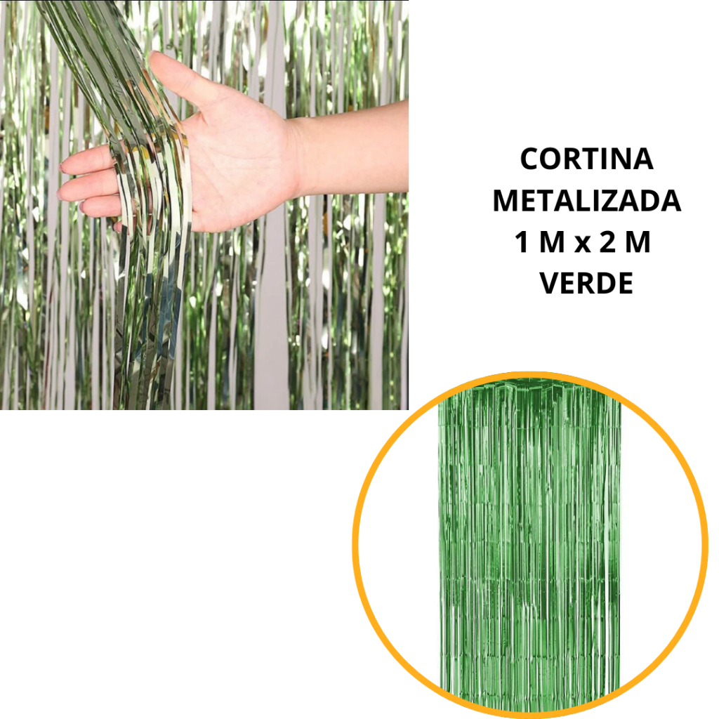1~5 Cortina Metalizado para Festa 1mx2m painel decoração verde 30%OFF em Oferta na Shopee