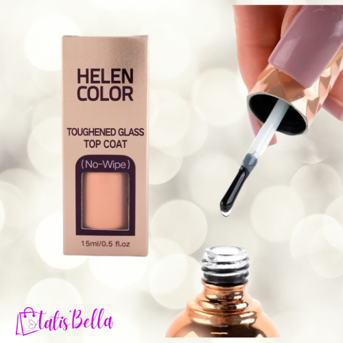 Top Coat Toughened Glass Anti-Risco Finalizador de Alongamento Helen Color UV/LED