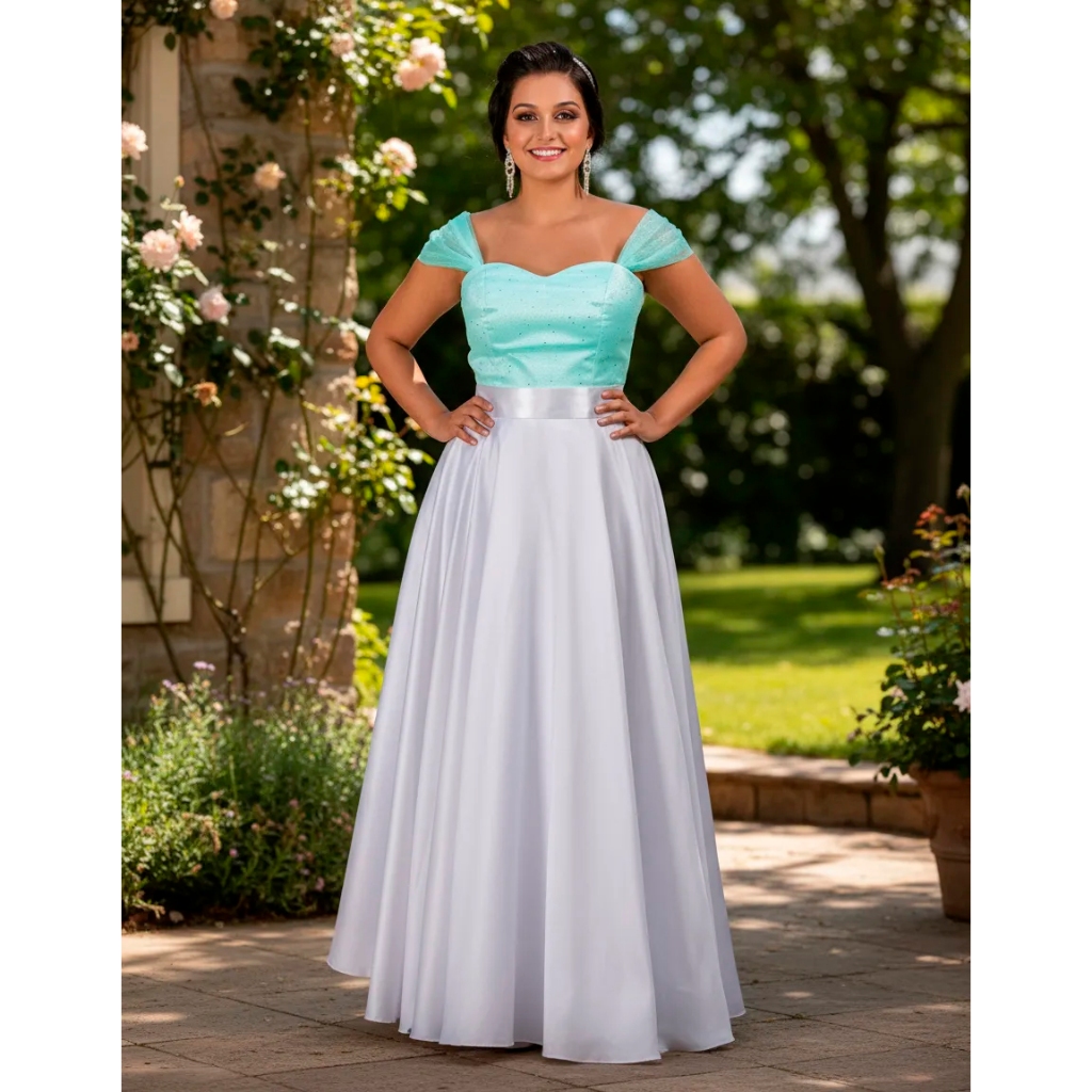 Saia Para Vestido De Noiva Casamento Festas Formatura De Cetim Branca 8 Metros De Roda em Oferta na Shopee