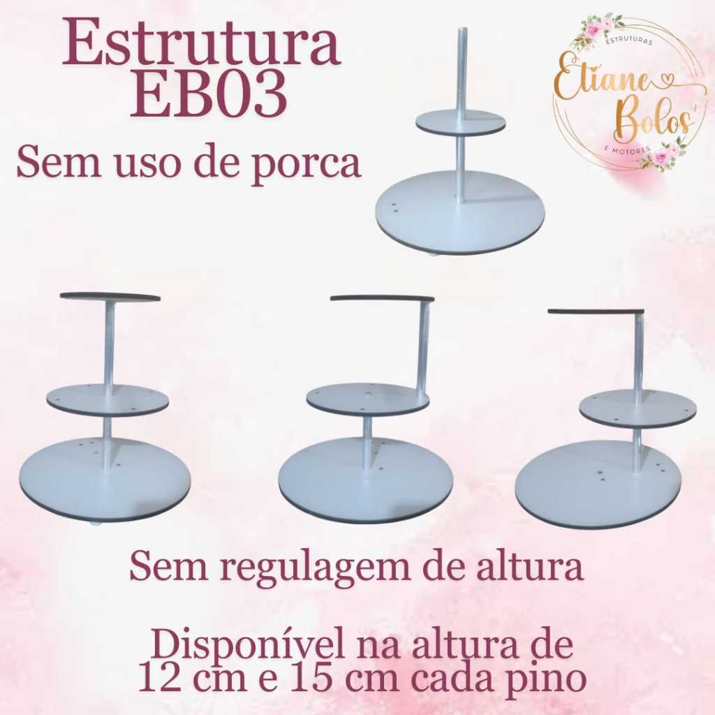 ESTRUTURA EB03 SEM REGULAGEM DE ALTURA - COM PINOS DE 10 CM