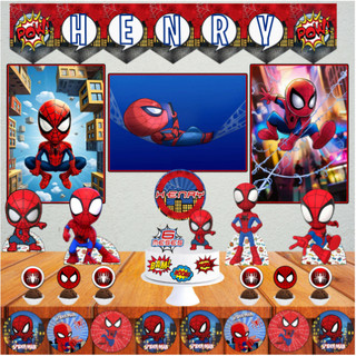 Kit Festa aranha baby, homem aranha bebê, mesversário, festa em casa, escola, decoração completa, Só um bolinho