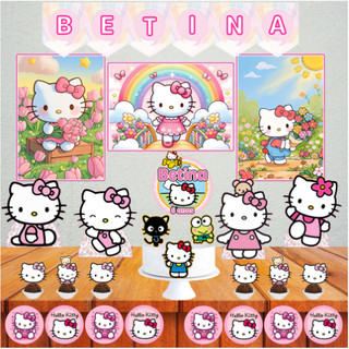 Kit Festa Hello Kitty rosa, mesversário, festa em casa, escola decoração completa Só um bolinho