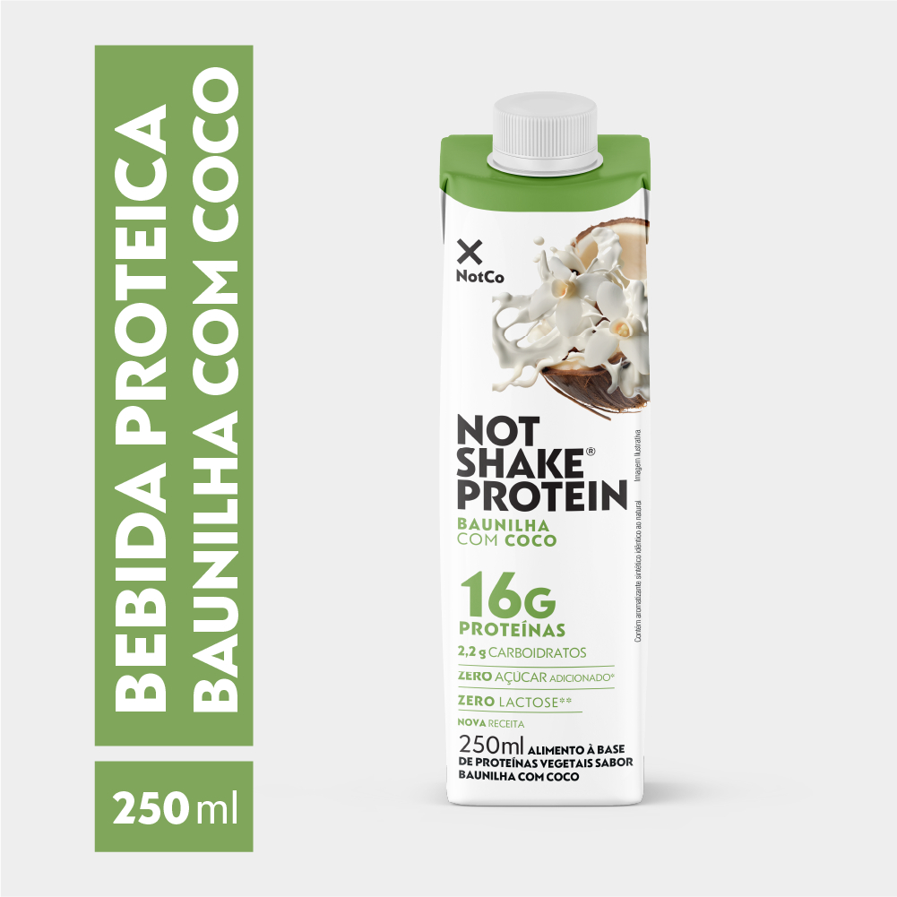 Bebida Proteica NotCo NotShake Protein 16g de Proteina Baunilha com Coco 250ml em Oferta na Shopee