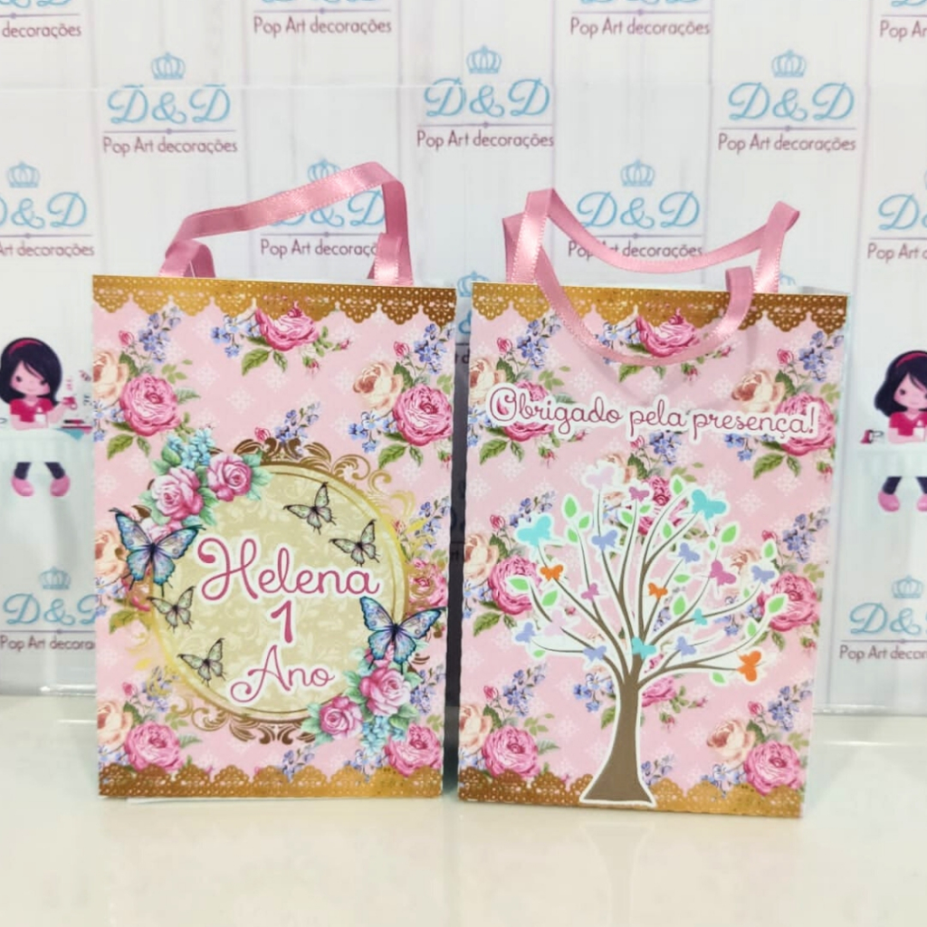 Sacolinhas Personalizadas  Lembrancinha Jardim Encantado Borboletas