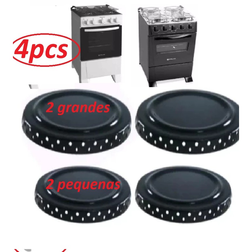 4 Espalhadores Boca Chama do Fogão Atlas/Coliseum/Ágata/Grécia/Coliseum/Mônaco Preto em Oferta na Shopee