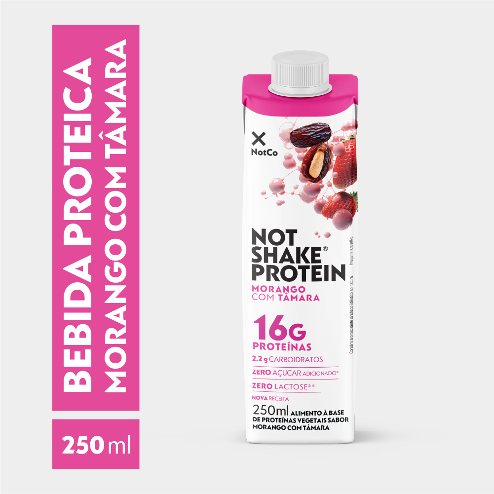 Bebida Proteica NotCo NotShake Protein 16g de Proteina Morango com Tamara 250ml em Oferta na Shopee