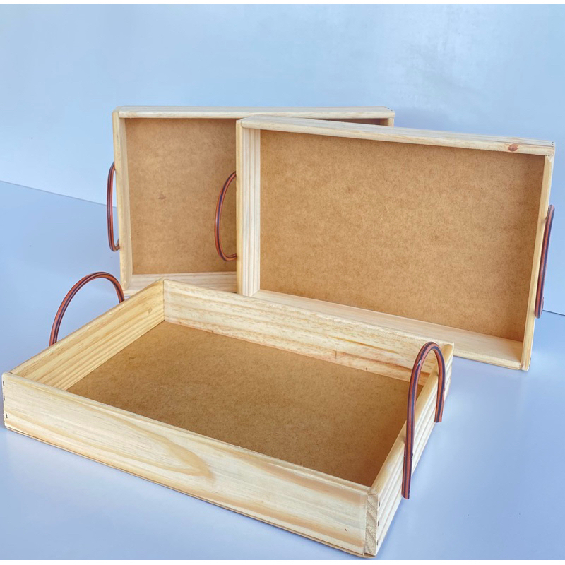 Kit 3 Cesta Bandeja Pinus Café da Manhã Grande em Oferta na Shopee