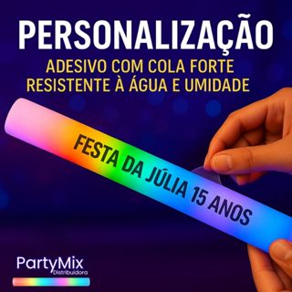 Kit Bastão LED RGB Personalizado 10 a 40 Un | Festa Balada Casamento Formatura 15 Anos Neon em Oferta na Shopee