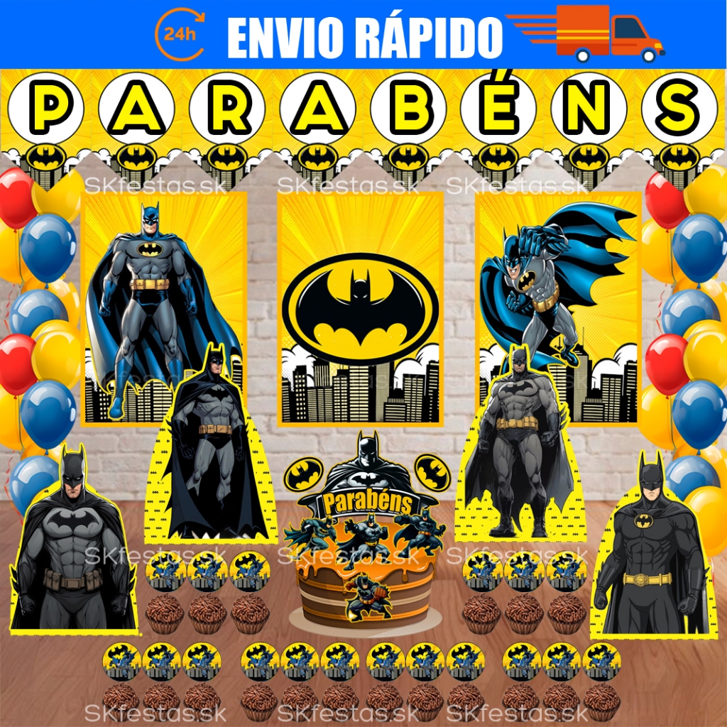 Kit Festa - Batman - Super Héroi - Aniversário - Festa - Mêsversário em Oferta na Shopee