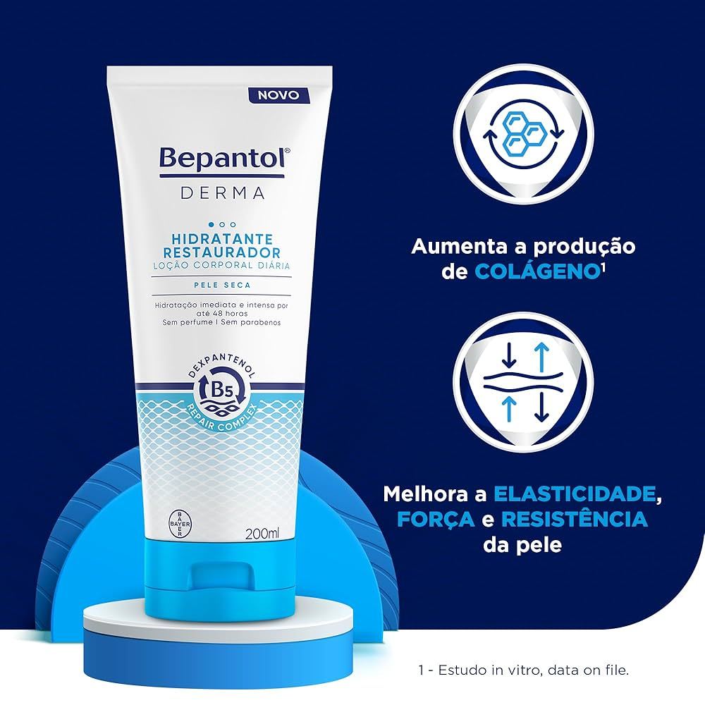 Bepantol Derma Hidratante Corporal, Restaurador para Pele Seca, 200ml,