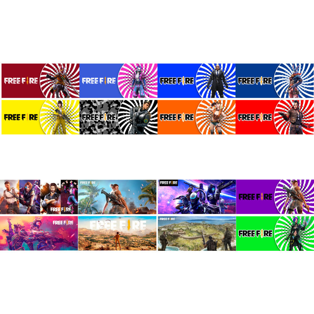 Kit 32 Estampas Sublimaticas Prontas Impressas Free Fire Pack 2 Jogo Mobile Celular