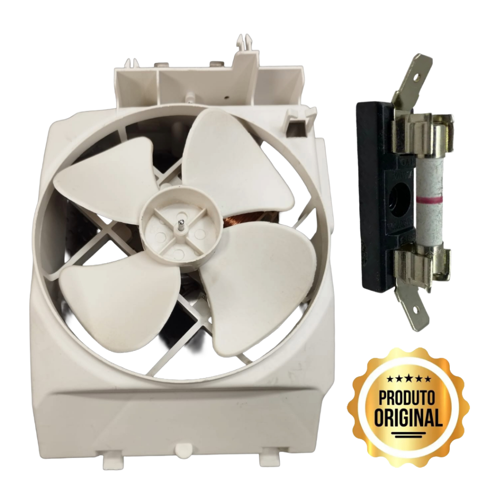 Kit Ventoinha Motor Completa + Base e Fusível Microondas Brastemp BMT45 BMF45 Original Usada