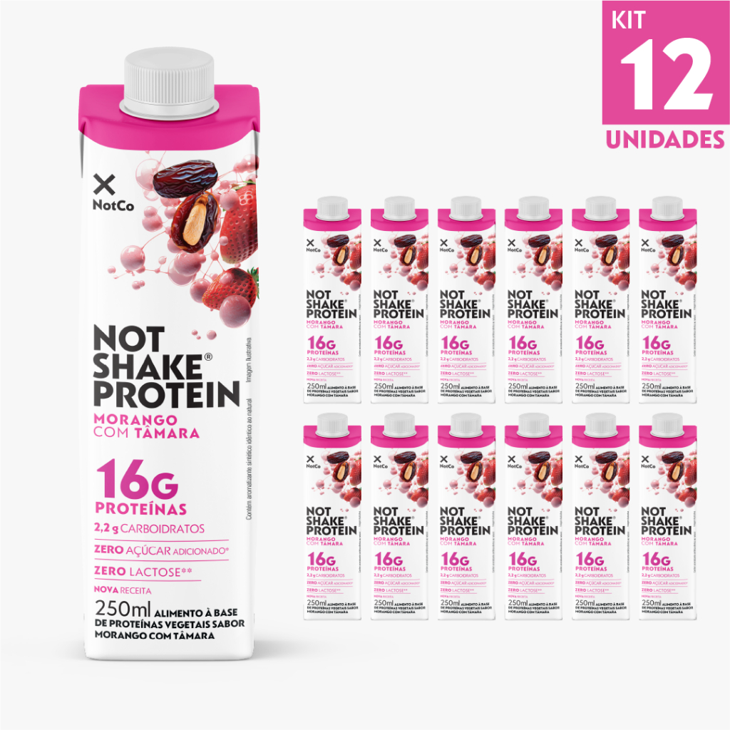 Kit Bebida Proteica NotCo NotShake Protein 16g de Proteina Morango com Tamara 250ml