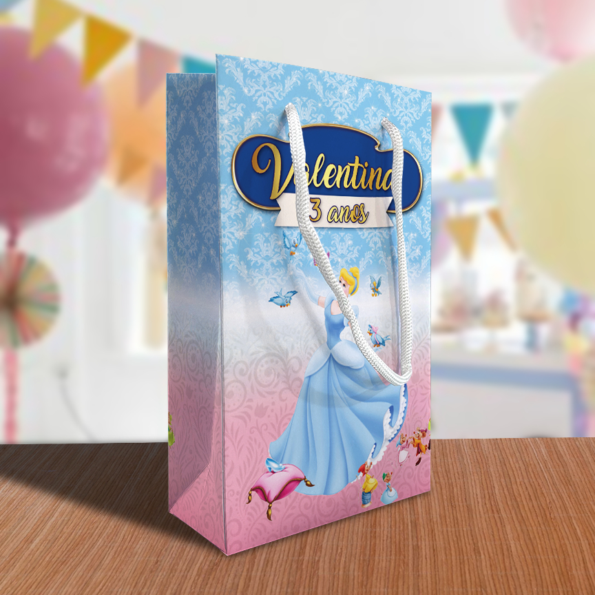 Sacolinha Cinderela Personalizada Festa Lembrancinhas Princesa Kit Festa Sacola Princesa Princesas