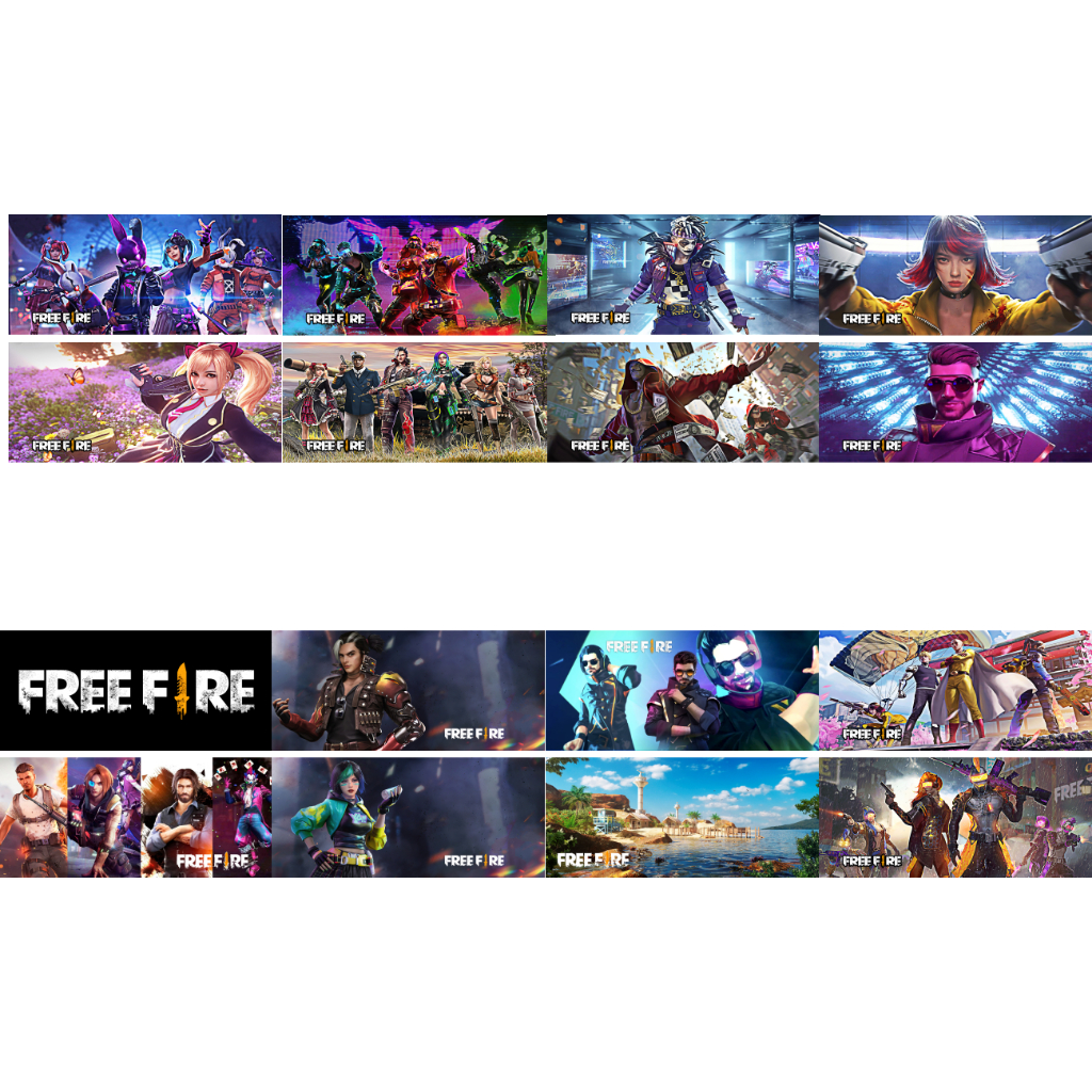 32 Estampas Prontas Impressas Free Fire Pack 3 Jogo Mobile Celular