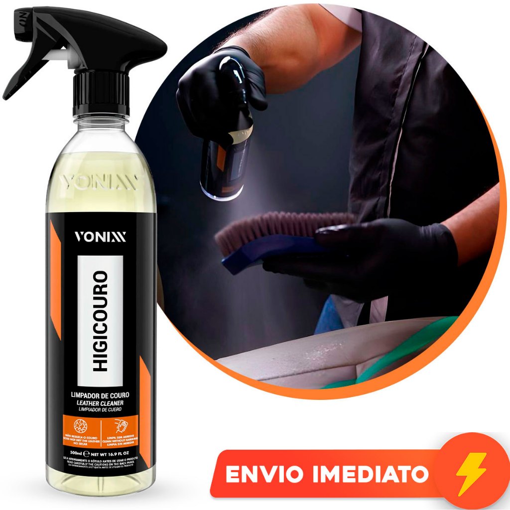 Higicouro 500ml Vonixx Higienizador Limpa Couro Bancos Sofá Automotivo Residencial Cuidado