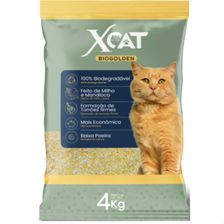 Areia Biodegradável para Gatos Xcat Biogolden 4kg – Mandioca e Milho | Torrões Firmes | Fina em Oferta na Shopee