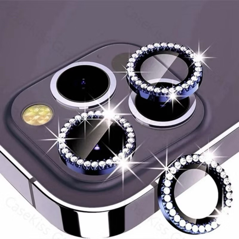 Película de Câmera Com pedrinha Luxo gliter purpurina  Para IPhone 17 17Air 17PRO 17PRO MAX