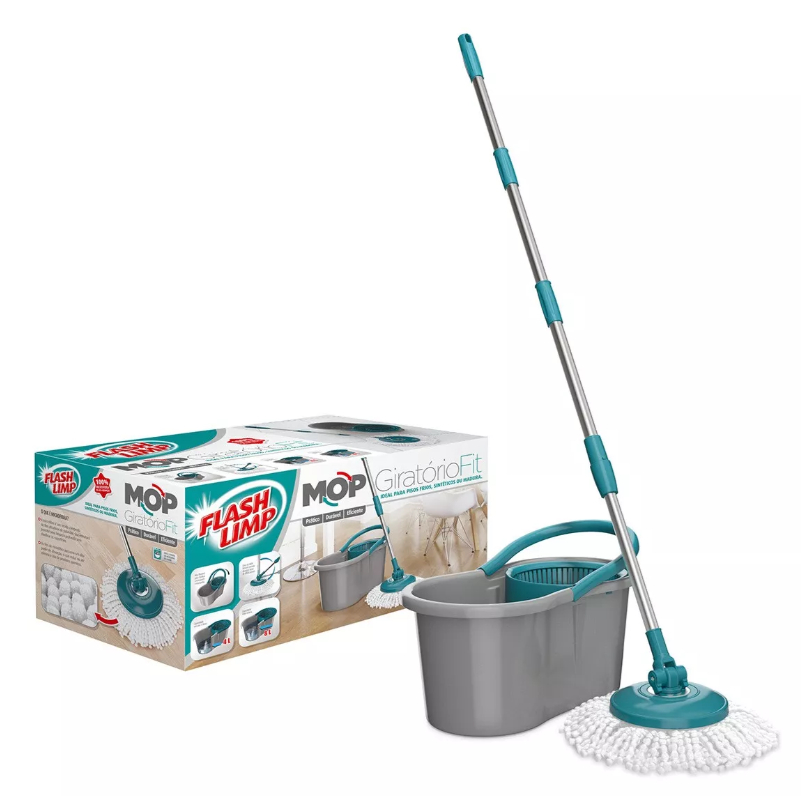 Esfregão Mop Giratório Flash Limp Original Modelo Fit 5010 Original Flashlimp