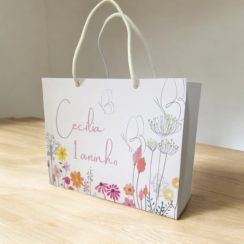 Sacolinhas personalizadas Jardim Encantado | Lembrancinha Encantada jardim borboletas | DESMONTADAS
