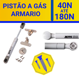 Pistão A Gás p/ Portas De Moveis Armário 40N | 60N | 80N | 100N | 120N |150N | 180N em Oferta na Shopee