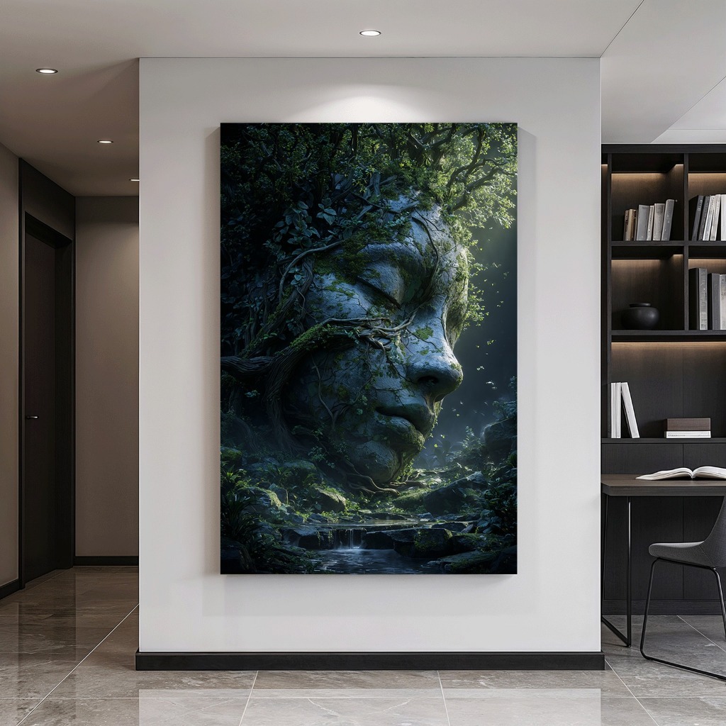 Imagem Quadro Deusa Mãe Natureza Gaia Floresta Mística Espiritual Zen Para Sala Quarto Decoração