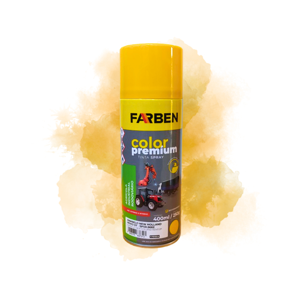 Tinta Spray Farben - Perfeita para Maquinários Rodoviários | Cor Amarelo New Holland