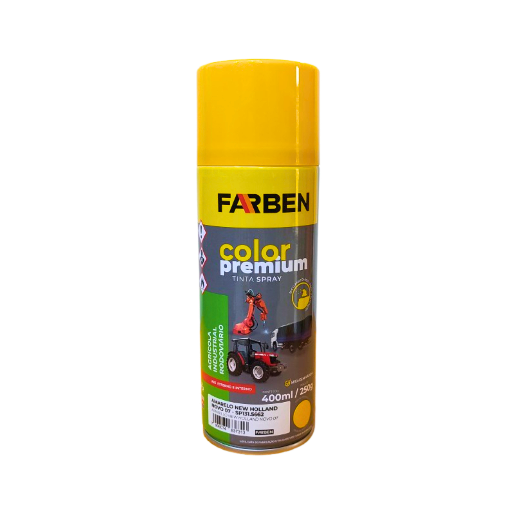 Tinta Spray Farben Cor Amarelo New Holland - Perfeita para Maquinários Industriais