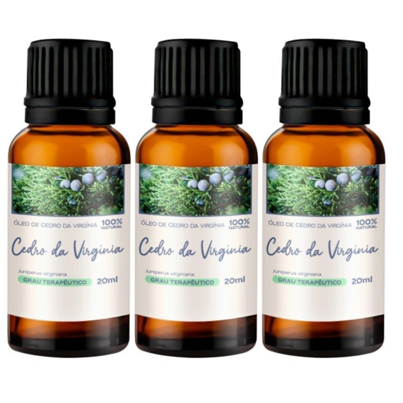kit de óleo CEDRO DA VIRGINIA  1,2,3 Unidades 20ml 100% natural M////
